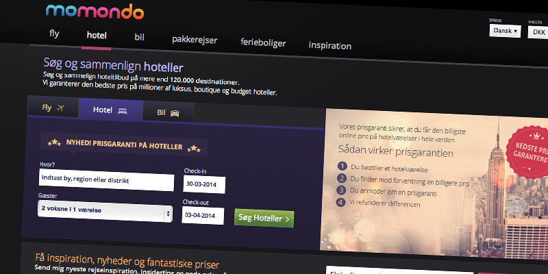 Momondo lancerer momondohotels.com
