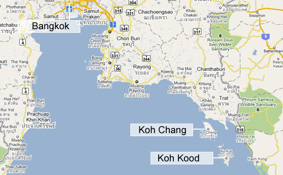 Kort over øer, Thailand