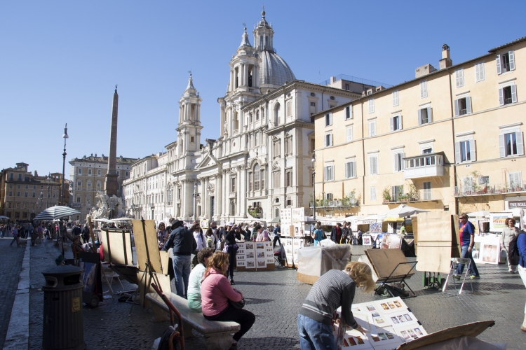 Billeder fra Piazza Navona i Rom